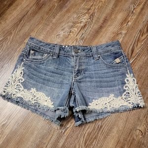 Petrol Industries Jean Shorts Womens Size 27/ 2 Coachella Blue and White.